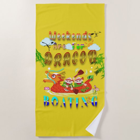Serviette De Plage Les Week-ends Sont Pour Bateau Dragon (Devant)
