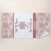 Serviette De Plage Let it Snow–Funny Christmas Beach Pink (Devant)