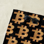 SERVIETTE DE PLAGE LETTRE B BITCOIN CRYPTO-MONNAIE VINTAGE (En situation)