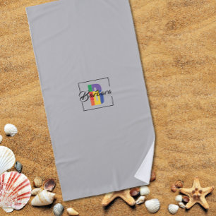 Serviette De Plage Lettre de couleur initiale B monogramme moderne gr