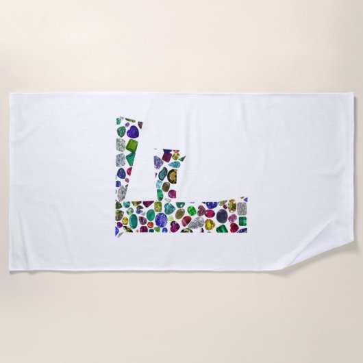 Serviette De Plage Lettre "F" Beach Towel (Devant)