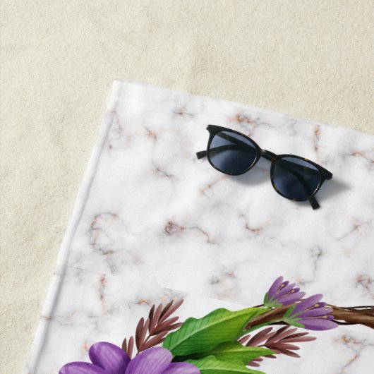 Serviette De Plage Lettre initiale Lettre initiale Monogramme Nom Mar (En situation)