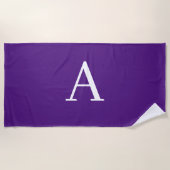 Serviette De Plage Lettre initiale Monogramme Style moderne violet (Devant)
