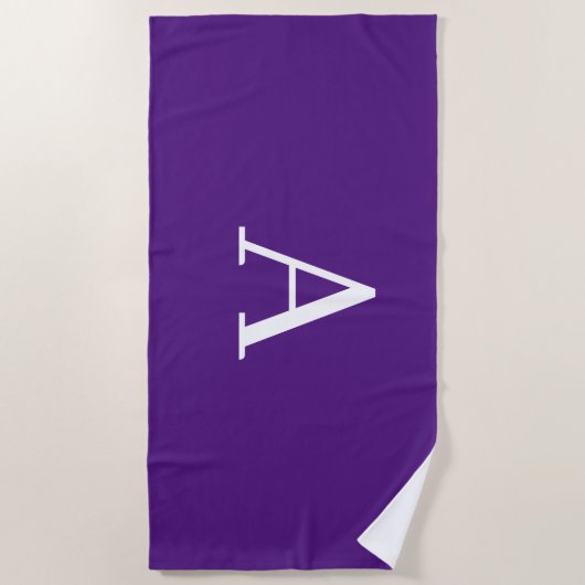 Serviette De Plage Lettre initiale Monogramme Style moderne violet (Devant)
