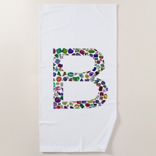 SERVIETTE DE PLAGE LETTRE INITIALE MONOGRAPHIQUE B (Devant)