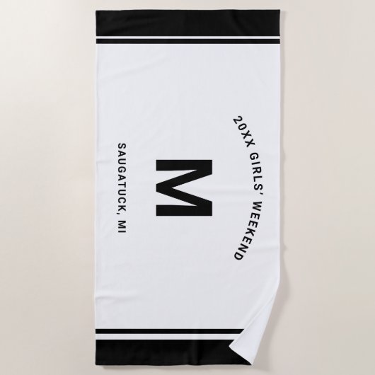 Serviette De Plage Lettre monogramme (Devant)