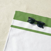 Serviette De Plage LETTRE MONOGRAPHIQUE Élégante ÉBAUCHE BORDÉE VERTE (En situation)