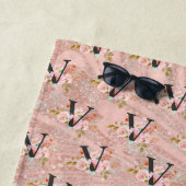 Serviette De Plage Lettre V (En situation)