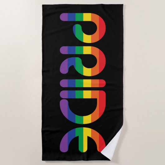 Serviette De Plage Lettres de ballon Rainbow Pride (Devant)
