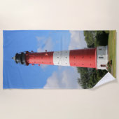 Serviette De Plage Leuchtturm auf Insel Pellworm im Sommer (Devant)