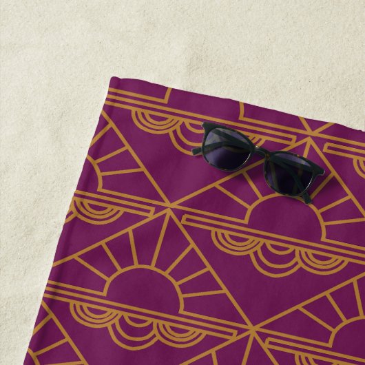 Serviette De Plage Lever de soleil Art déco (En situation)
