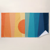 Serviette De Plage lever de soleil géométrique Abstrait (Devant)