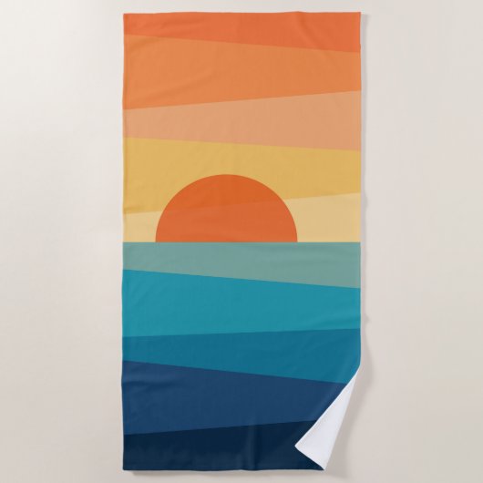 Serviette De Plage lever de soleil géométrique Abstrait (Devant)