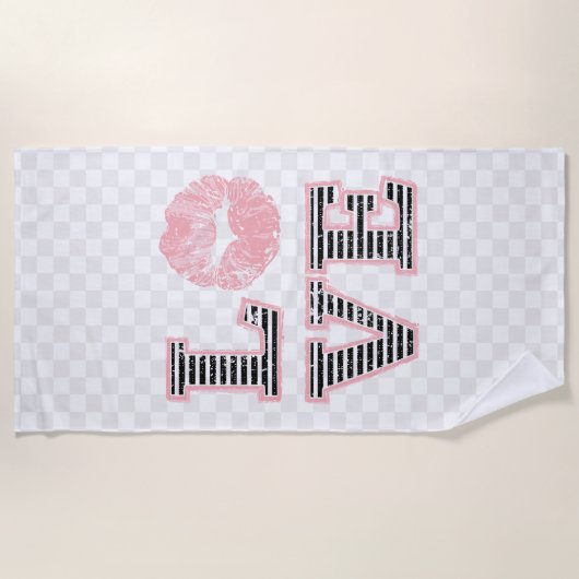 Serviette De Plage Lèvres d'amour (Devant)