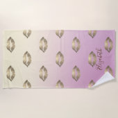 Serviette De Plage Lèvres De Parties scintillant Mignées, Ombre - Per (Devant)