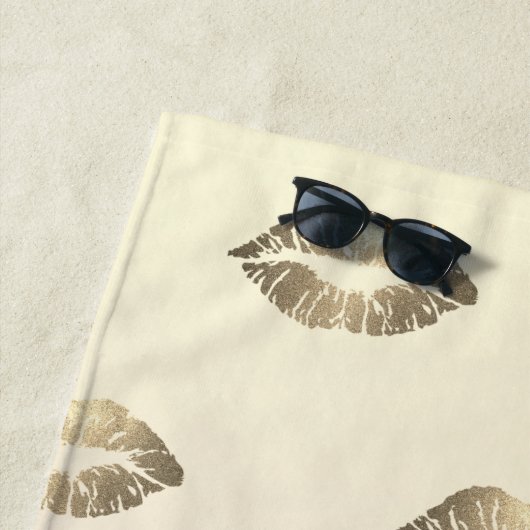 Serviette De Plage Lèvres De Parties scintillant Mignées, Ombre - Per (En situation)