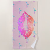 Serviette De Plage Lèvres de Parties scintillant mignonnes, Ombre, Ma (Devant)