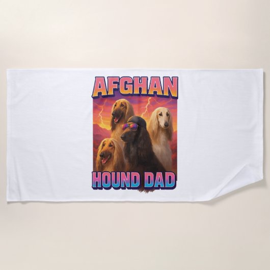 Serviette De Plage Lévrier Afghan (Devant)