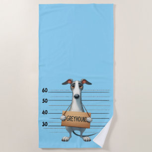 Serviette De Plage Lévrier malicieux