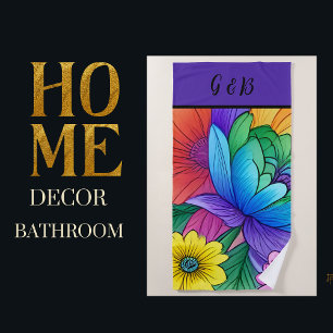 Serviette De Plage lgbtq arc-en-ciel floral