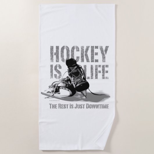Serviette De Plage L'hockey est la vie (Devant)