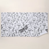 Serviette De Plage Libellule et fleurs (Devant)