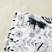 Serviette De Plage Libellule et fleurs (En situation)
