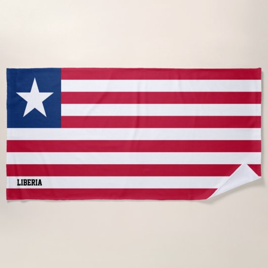 Serviette De Plage Liberia Drapeau splendide patriotique (Devant)