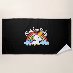 Serviette De Plage Licorne Arc-en-Ciel Bébé Licornes Arc-en-Ciel
