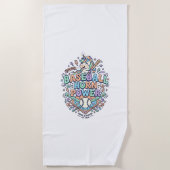 Serviette De Plage Licorne Baseball Corne Puissance Kawaii Conception (Devant)