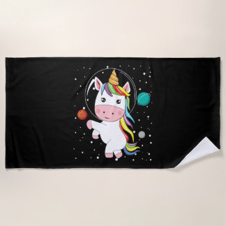 Serviette De Plage Licorne dans l'espace