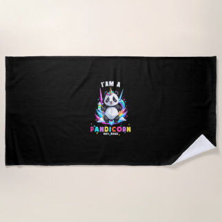 Serviette De Plage Licorne Panda Mignonne Je Suis Une Fille Magique P