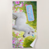 Serviette De Plage Licorne Poney Blanc (Devant)