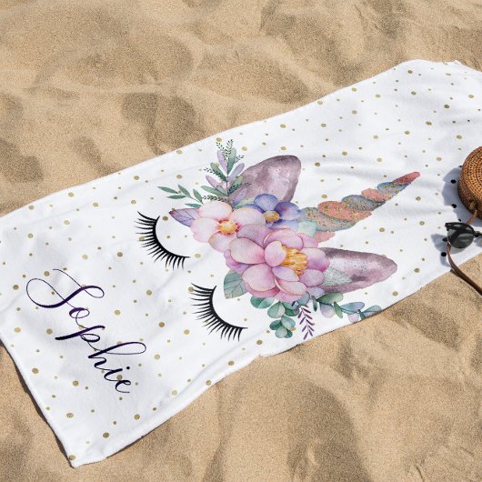Serviette de plage Licorne | Visage de licorne