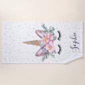 Serviette de plage Licorne | Visage de licorne (Devant)