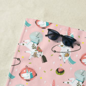 Serviette De Plage Licornes dans le motif de l'espace (En situation)