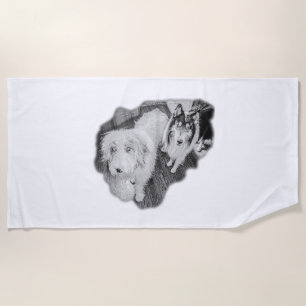 Serviette De Plage Lié en noir et blanc