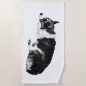 Serviette De Plage Ligne apaisée Corgi (Devant)