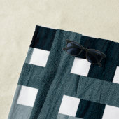 Serviette De Plage Ligne ombrée bleue (En situation)