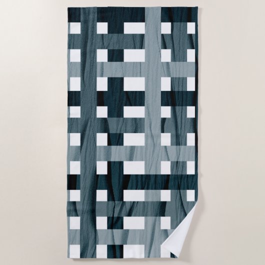 Serviette De Plage Ligne ombrée bleue (Devant)