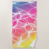 Serviette De Plage Lignes arc-en-ciel courbes (Devant)