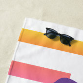 Serviette De Plage Lignes Bloque Votre Nom Propre Plage Serviette (En situation)
