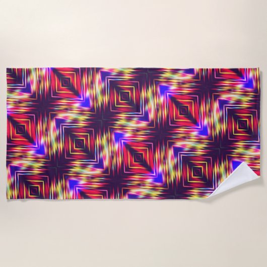 Serviette De Plage Lignes colorées abstraites (Devant)