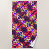 Serviette De Plage Lignes colorées abstraites (Devant)
