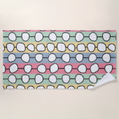 Serviette De Plage Lignes colorées Pastel MCM (Devant)