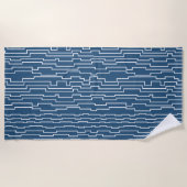 Serviette De Plage Lignes de circuit blanc (Devant)