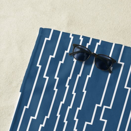 Serviette De Plage Lignes de circuit blanc (En situation)