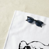 Serviette De Plage Lignes de lumière, Chat de repos (En situation)