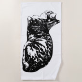 Serviette De Plage Lignes de lumière, Chat de repos (Devant)