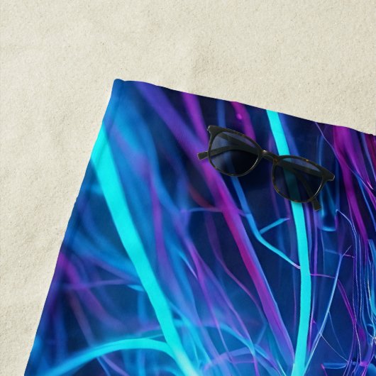 Serviette De Plage Lignes de néon (En situation)